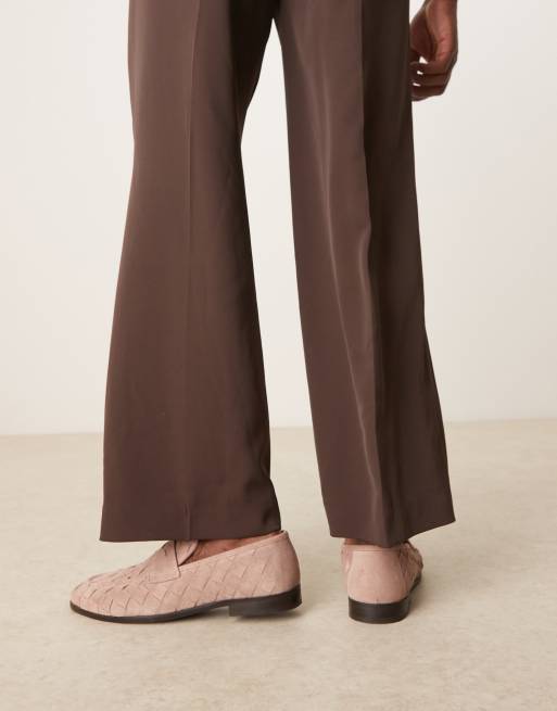 ASOS DESIGN – Rosa, vävda loafers i mocka, 3 av 4