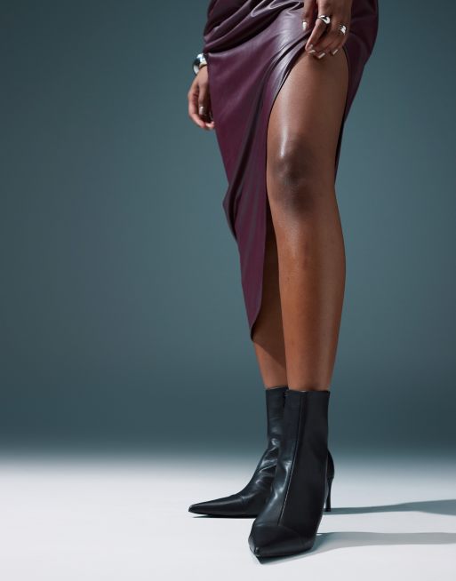 ASOS DESIGN - Rosalie - Halfhoge laarzen met kittenhak in zwart, 3 van 4
