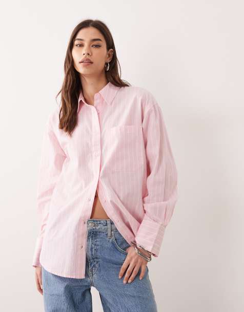 ASOS DESIGN – Rosarandig, klassisk bomullsskjorta - view 1