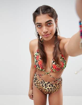 asos bikini leopard