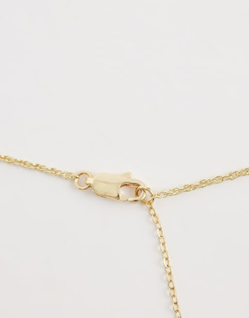 ASOS DESIGN rose center cross pendant necklace with crystals in gold tone, 3 of 4