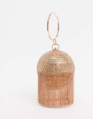 rose gold diamante bag