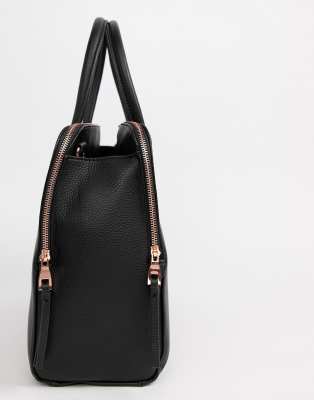 black tote bag with compartments