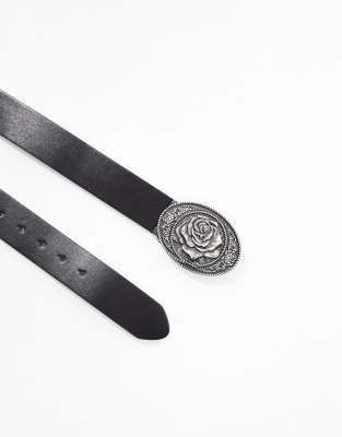Asos Design Rose Statement Buckle Belt