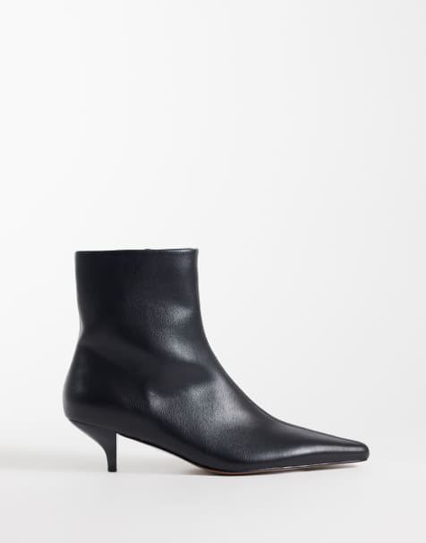 ASOS DESIGN Rosia kitten heel ankle boots in black - view 1