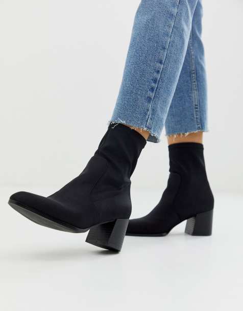 Stivaletti in pelle con tacco - Nero - DONNA | H&M IT