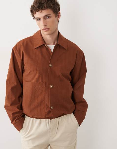 ASOS DESIGN – Rostfärgad harrington-jacka med textur - view 1