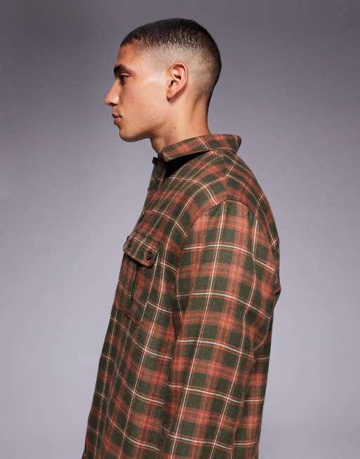 ASOS DESIGN – Roströd, rutig, avslappnad skjorta med påsydd ficka, 4 av 5