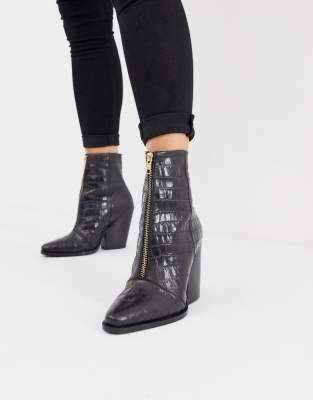 asos black croc boots