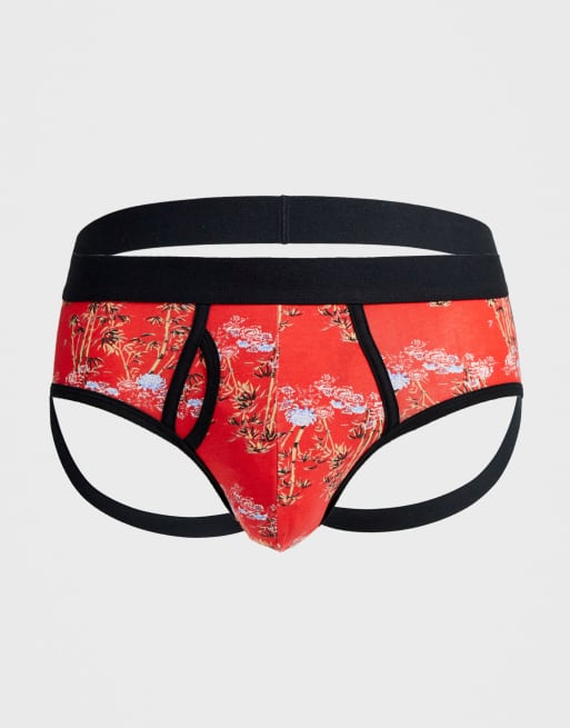 ASOS DESIGN – Roter, geblümter Jockstrap, 2 von 4