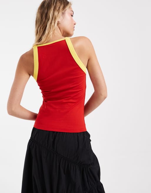 ASOS DESIGN – Rött linne med breda kantband och "Spanien"-fotbollstryck, 4 av 4
