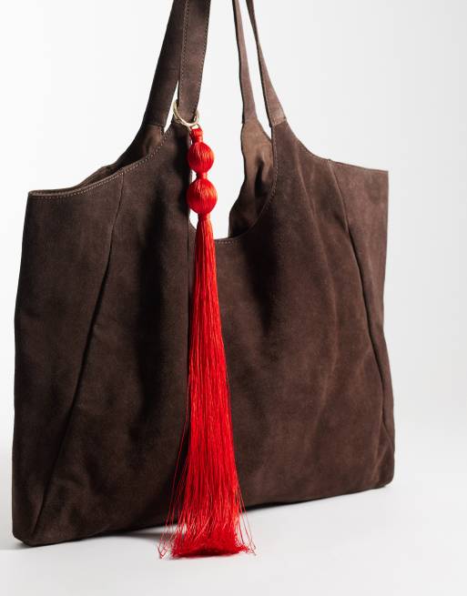 ASOS DESIGN – Rött väsksmycke med fransar, 4 av 4