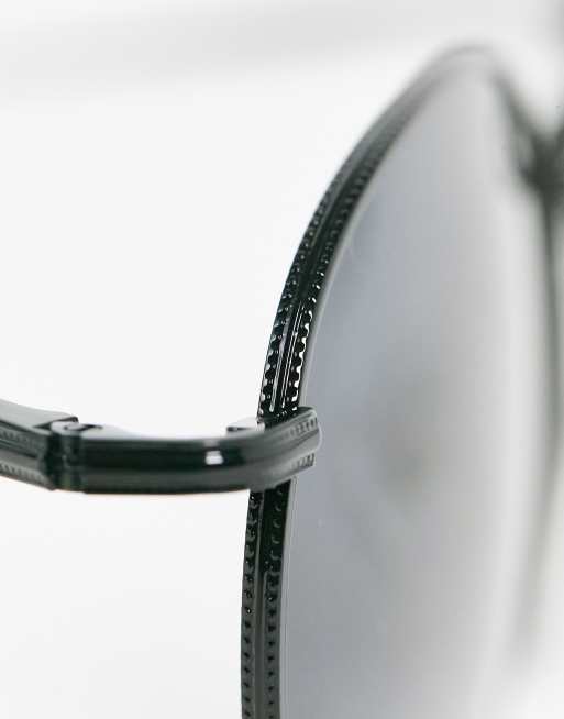 ASOS DESIGN round 90s sunglasses with smoke lens and metal in black, 4 of 4