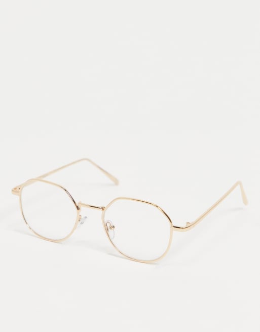 Gold framed fashion store glasses