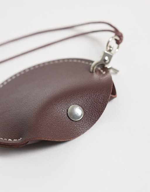 ASOS DESIGN round charm pouch in tan, 4 of 5
