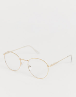 gold clear lens glasses