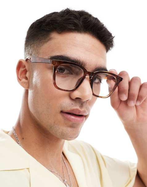 ASOS DESIGN round glasses with tortoiseshell frame and clear lens - view 1