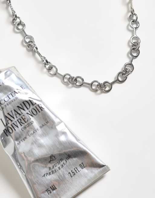 ASOS DESIGN round link chain necklace in silver, 3 of 4