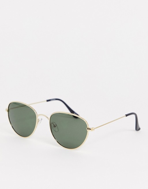ASOS DESIGN round metal sunglasses with polarised lens