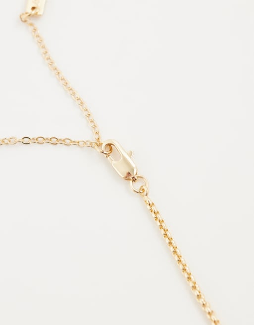 ASOS DESIGN round molten pendant necklace in gold, 4 of 4