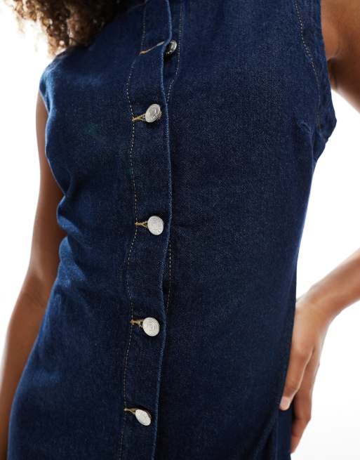 asos denim maxi dress ASOS Design - Denim Smock Maxi Dress - Women - Cotton - 2 US