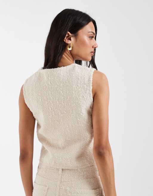ASOS DESIGN round neckline textured denim top, 4 of 4