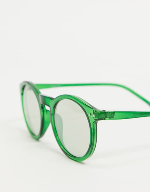 ASOS DESIGN round plastic sunglasses in green, 3 of 4