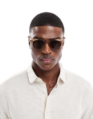 ASOS DESIGN ASOS DESIGN round sunglasses in brown with black lens