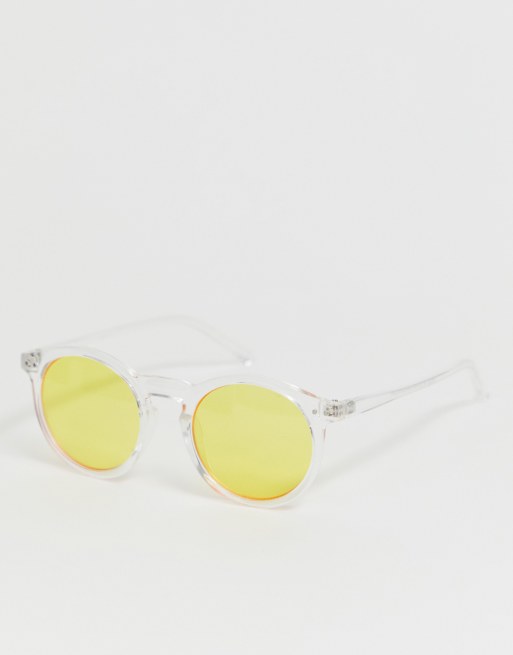 Clear shop yellow sunglasses