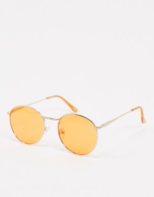 round sunglasses orange lens