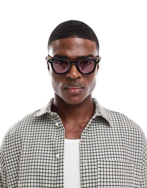 ASOS DESIGN round sunglasses in tortoiseshell with pink lens - view 1