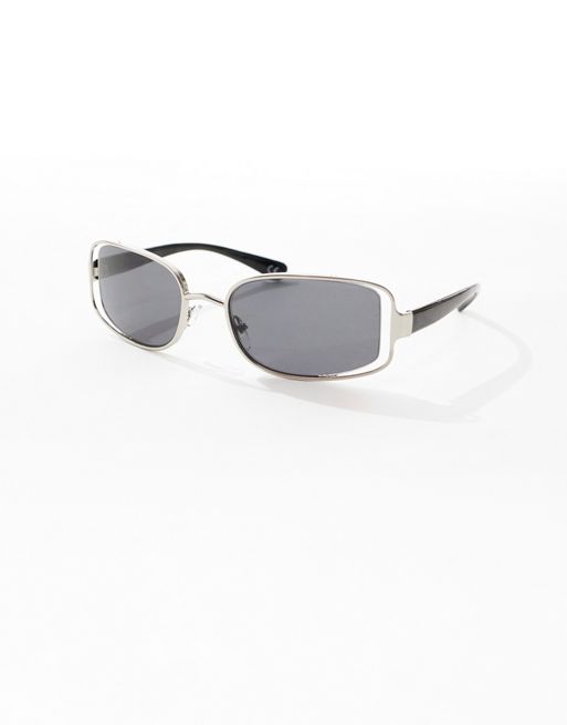 FhyzicsShops DESIGN round sunglasses with cut out details with silver frame