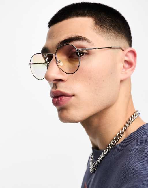 Mens gold round glasses sale