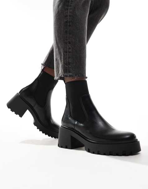 Bottines Chelsea Noires pour Femme ASOS