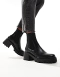 [ASOS DESIGN] ASOS DESIGN Rowan chunky chelsea boots in black 38 BLACK