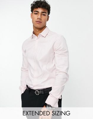 ASOS DESIGN royal oxford shirt with double cuff in pink
