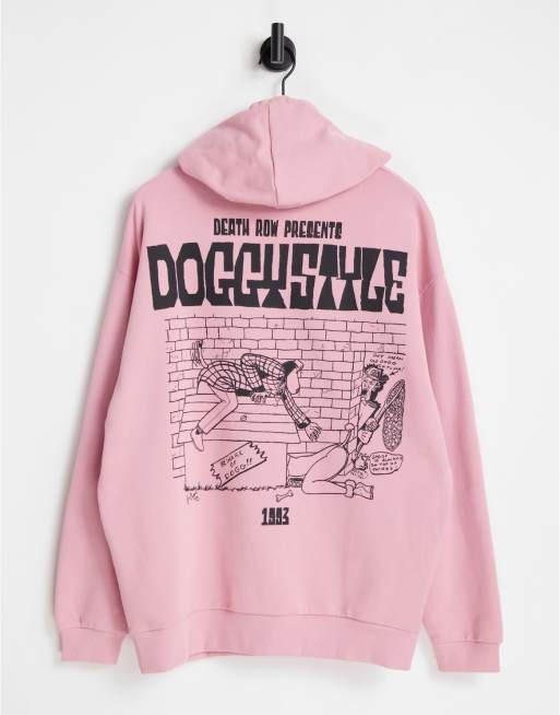 ASOS DESIGN – Różowa bluza oversize z kapturem i nadrukiem Snoop Dogga
