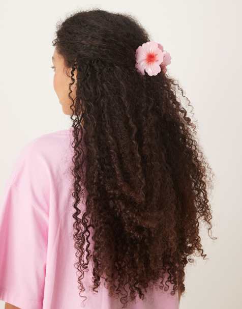 ASOS DESIGN flower hair claw in ombre pink