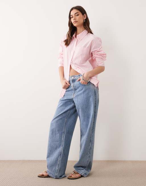 ASOS DESIGN – Różowa klasyczna bawełniana koszula w paski, 2 z 4