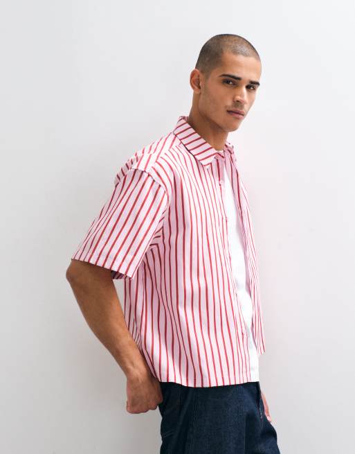 ASOS DESIGN – Różowa koszula oversize o pudełkowym kroju w paski, 2 z 5