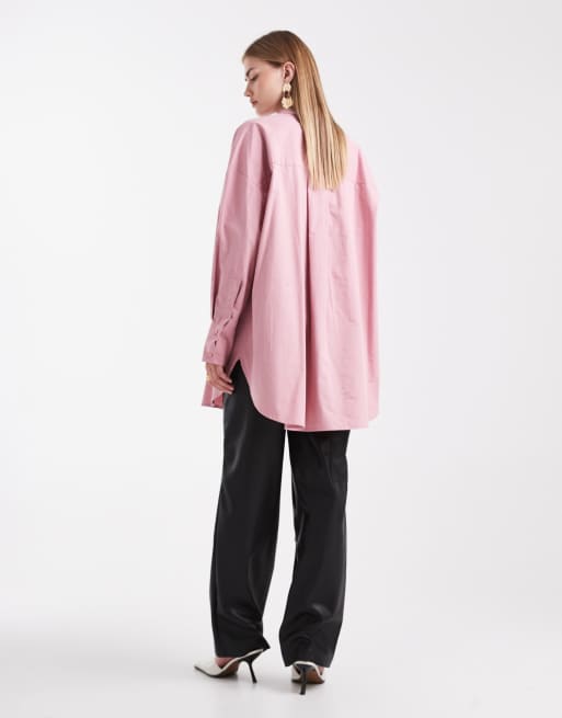 ASOS DESIGN – Różowa koszula oversize z wiązaniem, 4 z 4