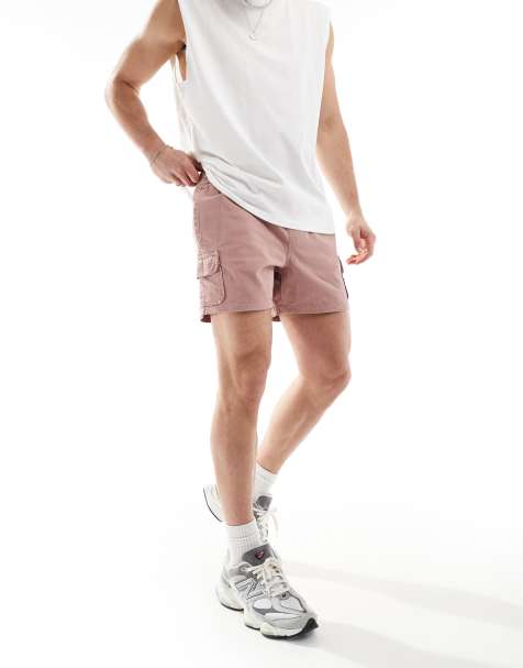 ASOS DESIGN – Różowe dopasowane szorty bojówki - view 1