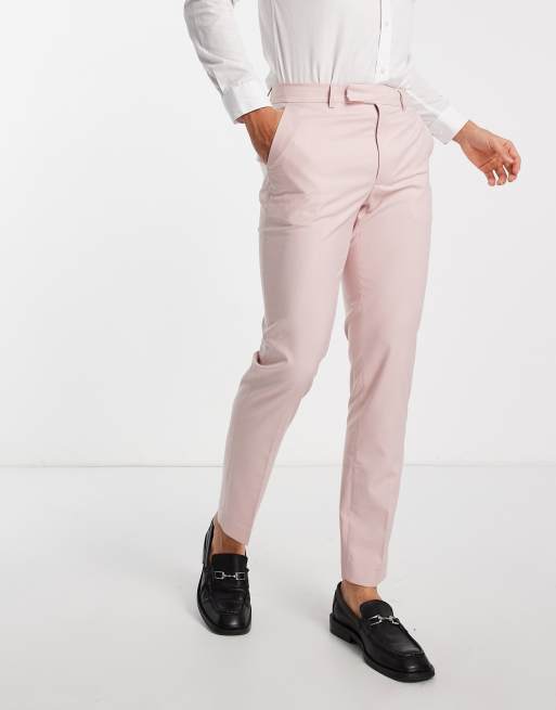 ASOS DESIGN – Różowe eleganckie spodnie o dopasowanym kroju