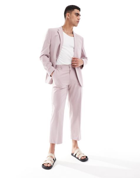 ASOS DESIGN – Różowe spodnie garniturowe o prostym kroju z krótszymi nogawkami - view 1