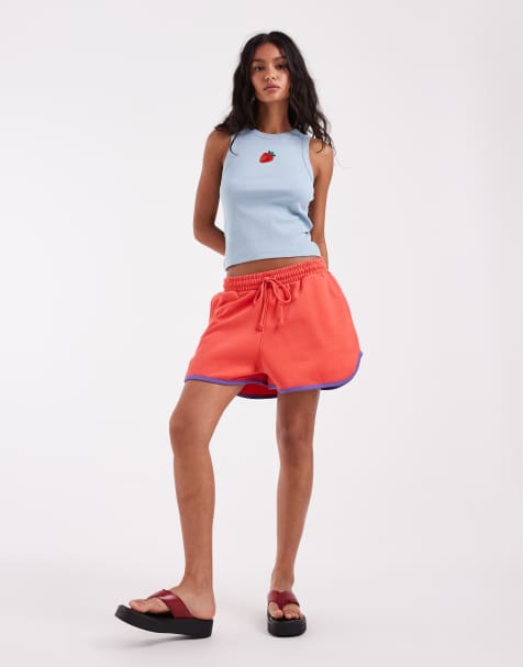 ASOS DESIGN – Różowe szorty do biegania z fioletowymi elementami - view 1
