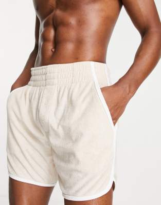 ASOS DESIGN – Różowe szorty do biegania z tkaniny frotté