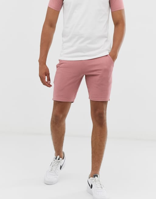 ASOS DESIGN – Różowe szorty z dżerseju o obcisłym kroju
