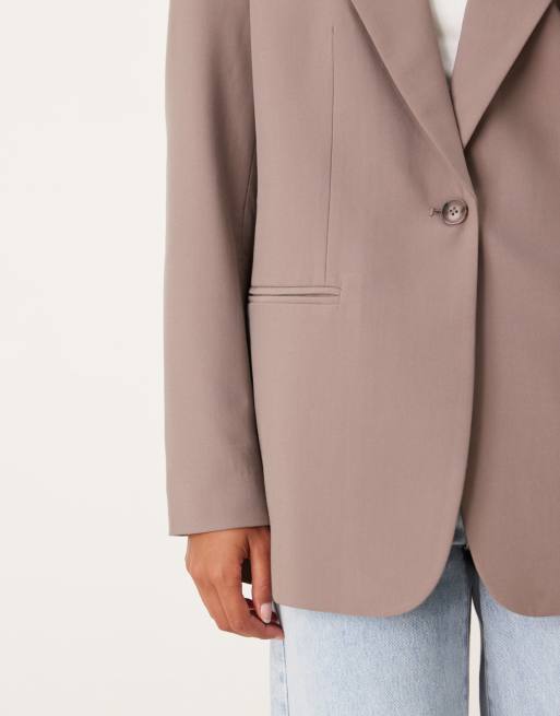 ASOS DESIGN – Różowobeżowa marynarka o luźnym kroju, 3 z 4