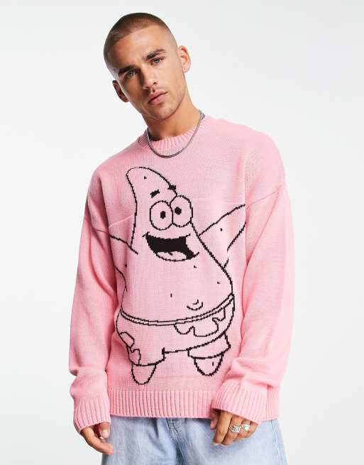 ASOS DESIGN – Różowy dzianinowy sweter z motywem Patricka z bajki SpngeBob