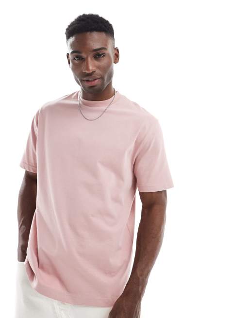 ASOS DESIGN – Różowy gruby T-shirt o luźnym kroju z materiału o gramaturze 240 g/m<sup>2</sup> 